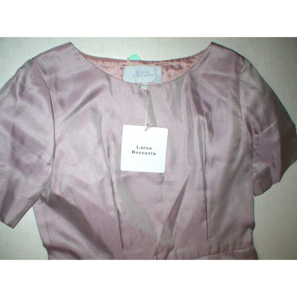 New NWT 8 Womens 44 Luisa Beccaria Silk Dress Designer Italy Pockets Purple Ligh - Picture 2 of 7